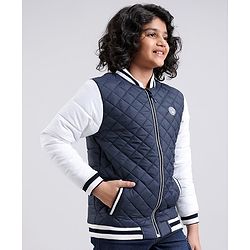 Pine Kids Full Sleeves Moderate Winter Versity Bomber Jacket - Multicolor