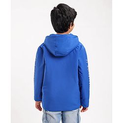 Pine Kids Light Winter Full Sleeves Hooded Solid Colour Sweat Jacket - Royal Blue