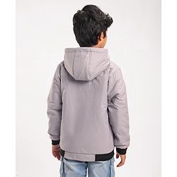 Pine Kids Full Sleeves Light Winter Wear Hooded Jacket - Grey