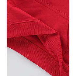 Pine Kids Full Sleeves Biowashed Hooded Sweatshirt Text Print- Red