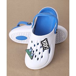 Pine Kids Clogs Mountain And Text Patch - White Blue