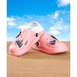 Pine Kids Clogs Mountain And Text Patch - Pink