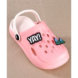 Pine Kids Clogs Mountain And Text Patch - Pink