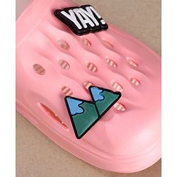 Pine Kids Clogs Mountain And Text Patch - Pink