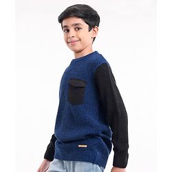 Pine Kids Full Sleeves Moderate Winter Colour Block Pullover Sweater - Multicolour