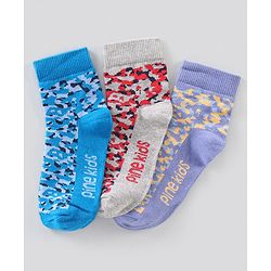 Pine Kids Regular Length Antimicrobial Socks Camo Design Pack of 3 - Multicolor