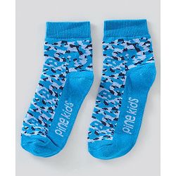 Pine Kids Regular Length Antimicrobial Socks Camo Design Pack of 3 - Multicolor