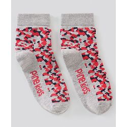 Pine Kids Regular Length Antimicrobial Socks Camo Design Pack of 3 - Multicolor