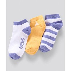 Pine Kids Anti Microbial and Striped Ankle Length Socks Pack of 3 Pairs (Color May Vary)