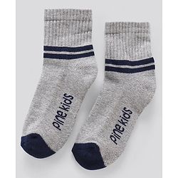 Pine Kids Anti Microbial Ankle Length Terry Socks Text Print Set of 3 Pairs (Color May Vary)