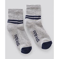 Pine Kids Anti Microbial Ankle Length Terry Socks Text Print Set of 3 Pairs (Color May Vary)