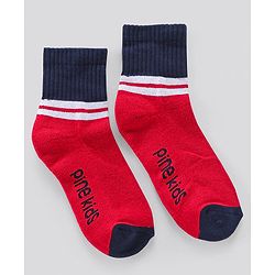Pine Kids Anti Microbial Ankle Length Terry Socks Text Print Set of 3 Pairs (Color May Vary)
