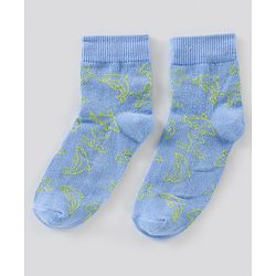 Pine Kids Regular Length Antimicrobial Socks Stripes & Dolphin Design Pack of 3 - Multicolor