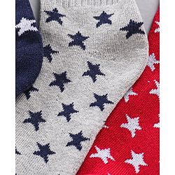Pine Kids Anti Microbial Ankle Length Terry Socks Star Print Set of 3 Pairs (Color May Vary)