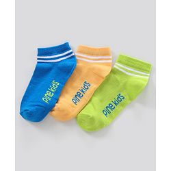 Pine Kids Ankle Length Anti Microbial Washed Socks Pack of 3 (Color May Vary)