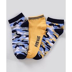 Pine Kids Ankle Length Non-Terry Anti-Microbial Socks Pack of 3 (Colour May Vary)