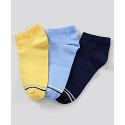 Pine Kids Ankle Length Non-Terry Anti-Microbial Socks Pack of 3 (Colour May Vary)
