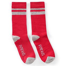 Pine Kids Regular Length Antimicrobial Socks Text Design Pack of 3 - Multicolor