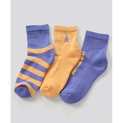Pine Kids Ankle Length Anti Microbial Washed Terry Socks Pack of 3 (Color May Vary)