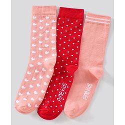 Pine Kids Mid-Calf Non-Terry Anti-Microbial Socks Pack of 3 (Colour May Vary)