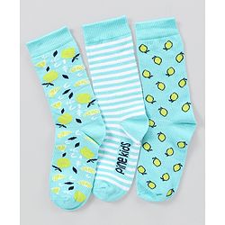 Pine Kids Antimicrobial Washed Mid Calf Length Socks Pack of 3 - Multicolour