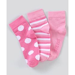 Pine Kids Regular Length Non-Terry Anti-Microbial Socks Pack of 3 (Colour May Vary)