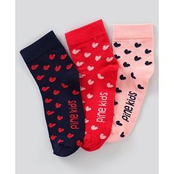 Pine Kids Regular Length Non-Terry Anti-Microbial Socks Pack of 3 (Colour May Vary)