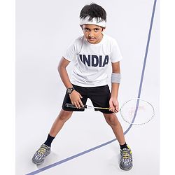 Pine Active Half Sleeves Sports T-Shirt India Print - White
