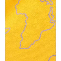 Pine Kids Full Length Bio Washed Cotton Knit Lounge Pant With World Map All Over Print - Yellow