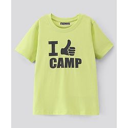 Pine Kids Biowash T-shirt with Chest Print - Green