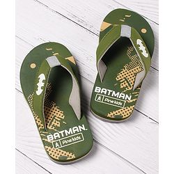 Pine Kids Slip On Flip Flops Batman Print - Green