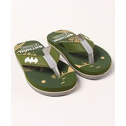 Pine Kids Slip On Flip Flops Batman Print - Green