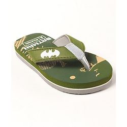 Pine Kids Slip On Flip Flops Batman Print - Green