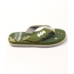 Pine Kids Slip On Flip Flops Batman Print - Green