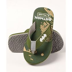 Pine Kids Slip On Flip Flops Batman Print - Green