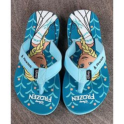 Pine Kids Slip On Style Flip Flops Disney Frozen Print - Blue