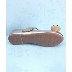 Pine Kids Bellies With Velcro Closure & Bow Applique - Gold