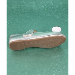Pine Kids Bellies With Velcro Closure & Bow Applique - Silver
