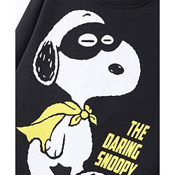 Pine Kids Full Sleeves Biowash Sweatshirt Snoopy Print - Jet Black