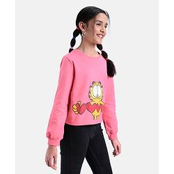 Pine Kids Full Sleeves Crewneck Sweatshirt Garfields Collection Biowashed - Pink