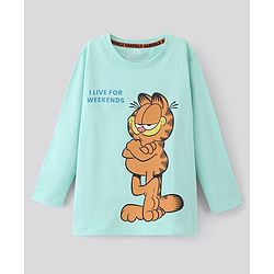 Pine Kids Full Sleeves Bio-Washed T-Shirt Garfield Collection - Blue