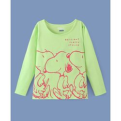 Pine Kids Full Sleeves Bio-washed T-Shirt Snoopy Collection - Sharp Green