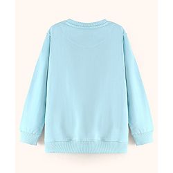 Pine Kids Full Sleeves Biowash Sweatshirt Text Print - Aqua