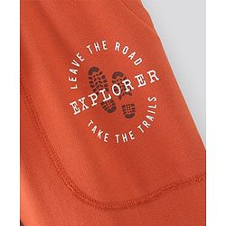 Pine Kids Cotton Biowashed Lounge Pant with Patch Pocket and Biker Styling - Orange