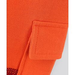 Pine Kids Full Length 100% Cotton Knit Biowashed Joggers Text Print - Orange