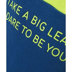 Pine Kids 100% Cotton Full Length Bio Washed Knit Cut & Sew Lounge Pant HD Letter Print - Green Blue