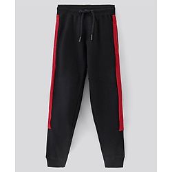 Pine Kids Full Length Bio Washed Cotton Knit Solid Lounge Pant - Black