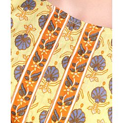 Pine Kids Printed Three Fourth Sleeves Kurti & Sharara Set With Dupatta- Yellow