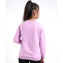 Pine Kids Full Sleeves Biowashed Cotton Sweatshirt Floral Print- Purple