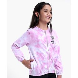 Pine Kids Full Sleeves Bio Washed Sweat Jacket Tye Dye Pattern -  Purple
